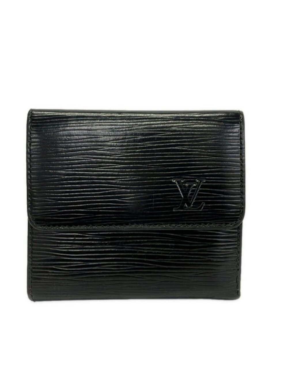Louis Vuitton Snap Wallet Epi Portefeuille Elise Noir Maltier Stamp Leather